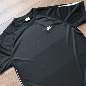 Vintage Y2K Nike Men's Black White Mesh Shirt - Gray Tag - Embroidered Logo - XL